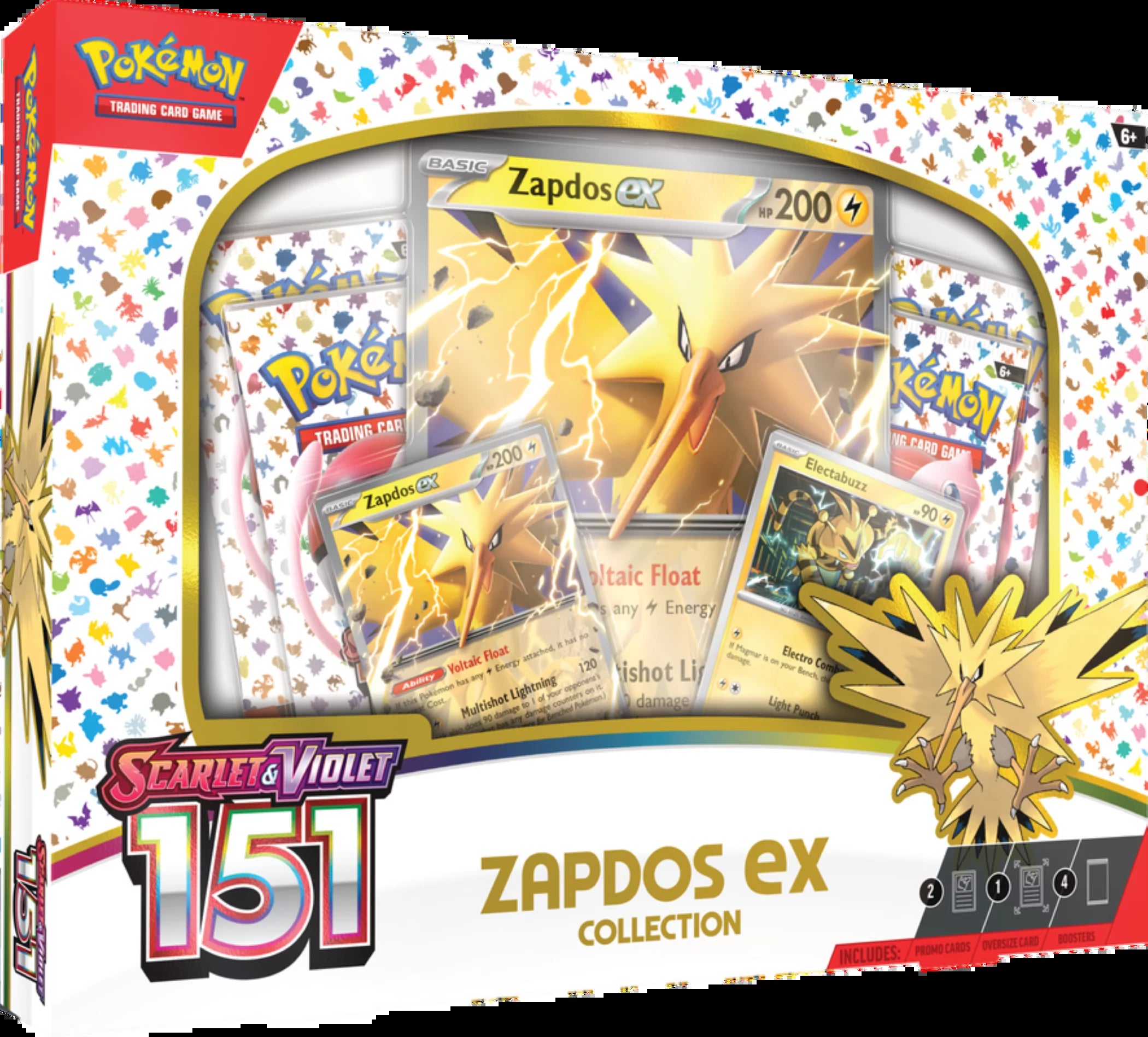 Pokémon Trading Card Game Scarlet & Violet 3.5: 151 Collection Zapdos EX - 4 Pokémon TCG Scarlet & Violet 151 Booster Packs