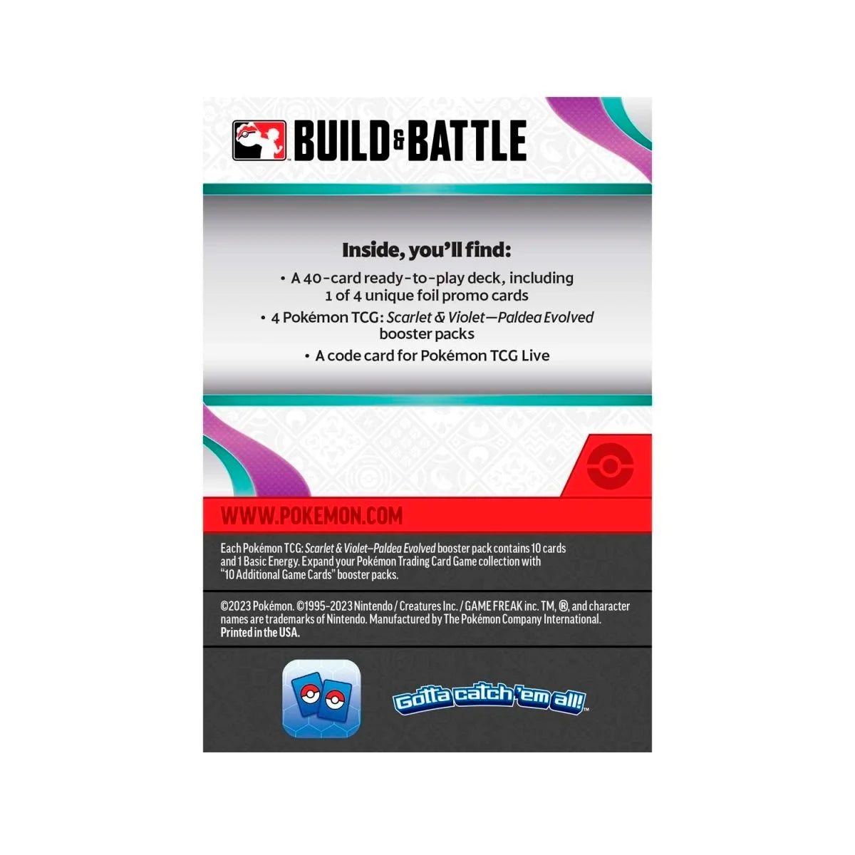 Pokemon Trading Card Game: Paldea Evolved Build & Battle Box (Prerelease Kit) - Includes 4 Booster Packs and Promotional Cards