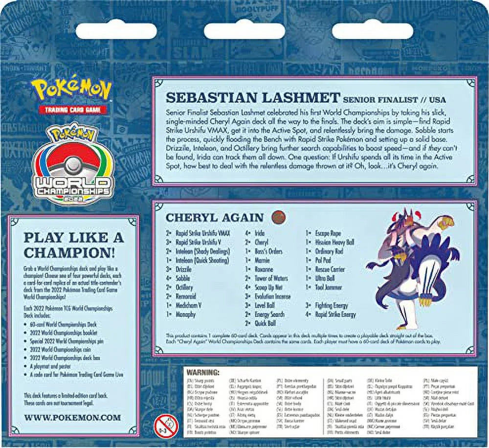 Sebastian Lashmet 2022 World Championships Pokémon TCG Deck