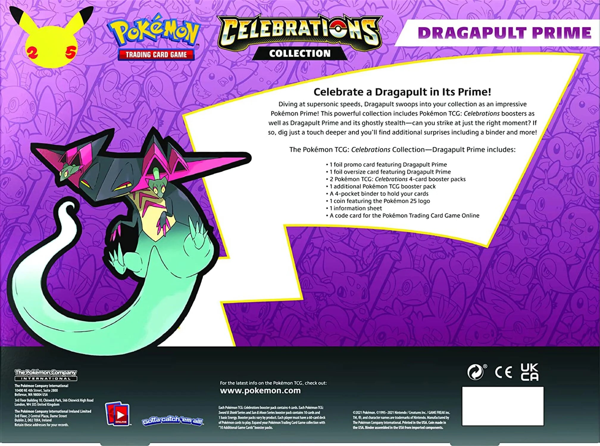 Pokemon TCG Dragapult Prime Celebrations Collection Box