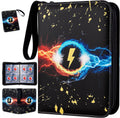 Card Binder 4-Pocket, Pokemon Card Holder 400 Pocket Card Holder Album with 50 Removable Sleeves for TCG Trading Card Holder and More - Black