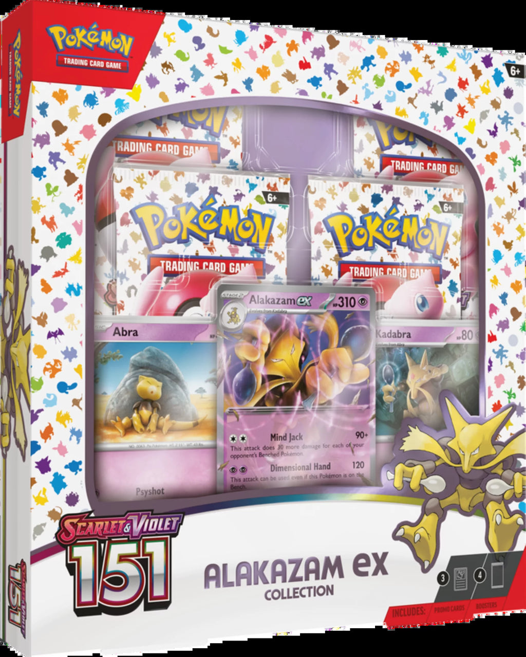 Pokemon Trading Card Game: Scarlet & Violet 3.5 - 151 Collection Alakazam EX with 4 Booster Packs