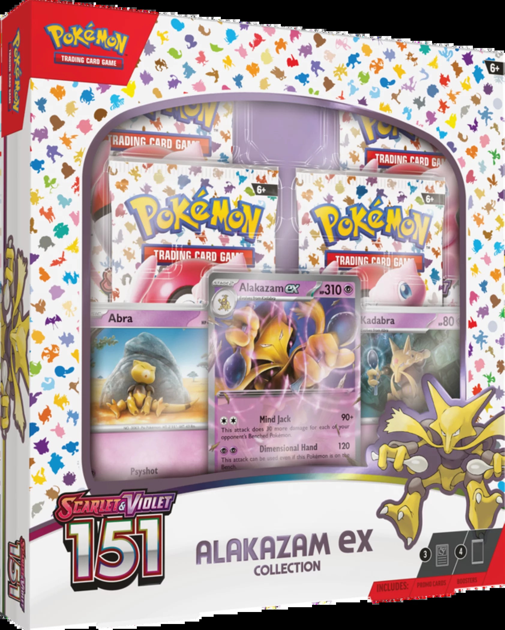 Pokemon Trading Card Game: Scarlet & Violet 3.5 - 151 Collection Alakazam EX with 4 Booster Packs