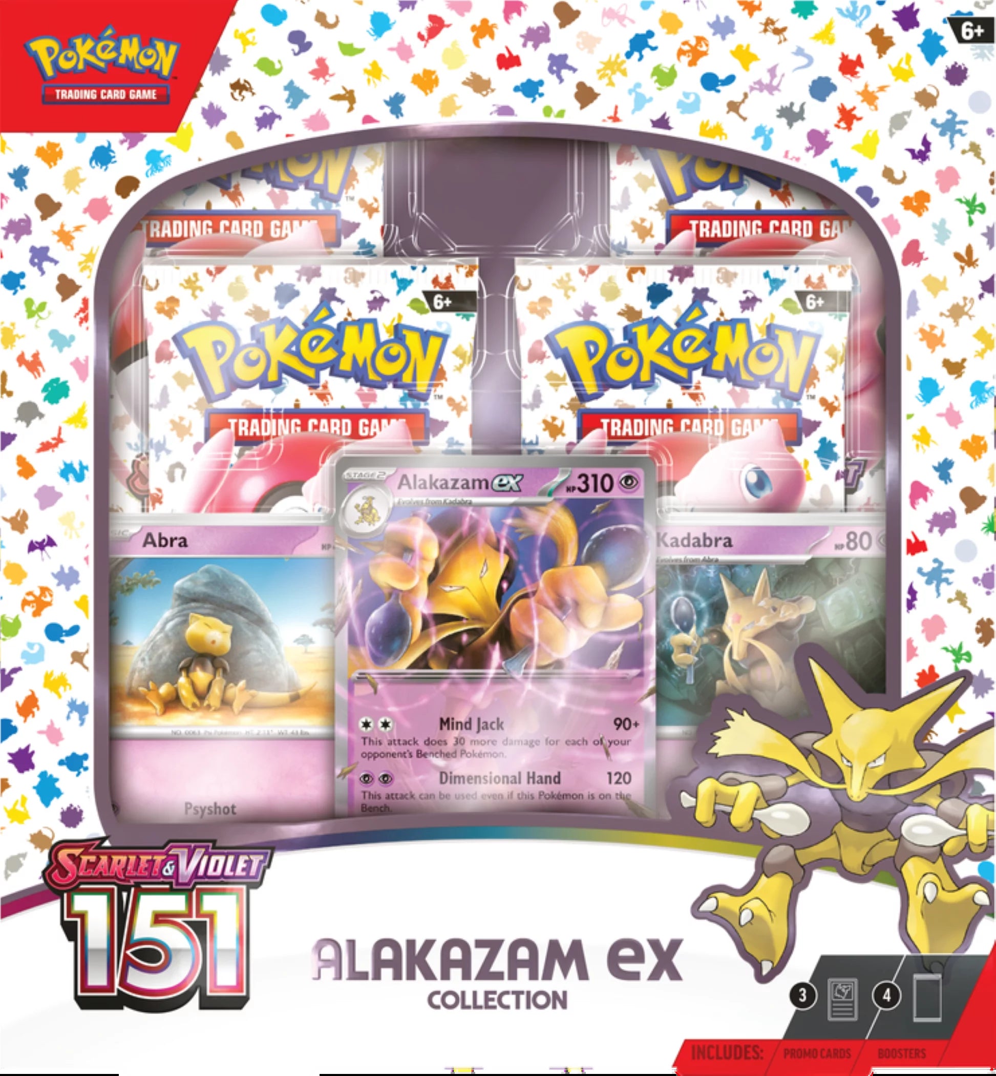 Pokemon Trading Card Game: Scarlet & Violet 3.5 - 151 Collection Alakazam EX with 4 Booster Packs