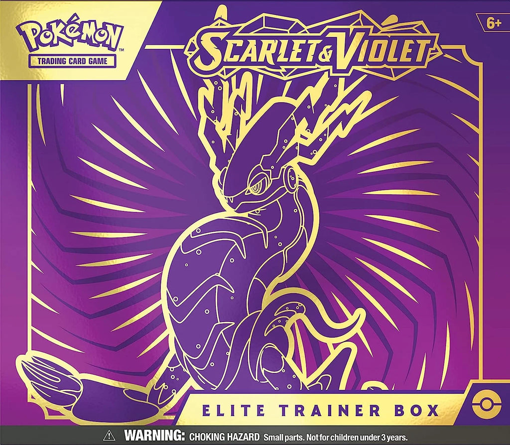 Pokemon TCG: Scarlet and Violet Elite Trainer Box - Miraidon Purple (1 Full Art Promo Card, 9 Boosters and Premium Accessories)