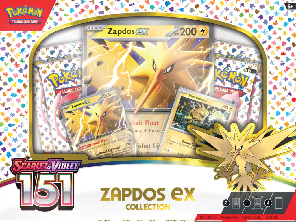 Pokémon Trading Card Game Scarlet & Violet 3.5: 151 Collection Zapdos EX - 4 Pokémon TCG Scarlet & Violet 151 Booster Packs